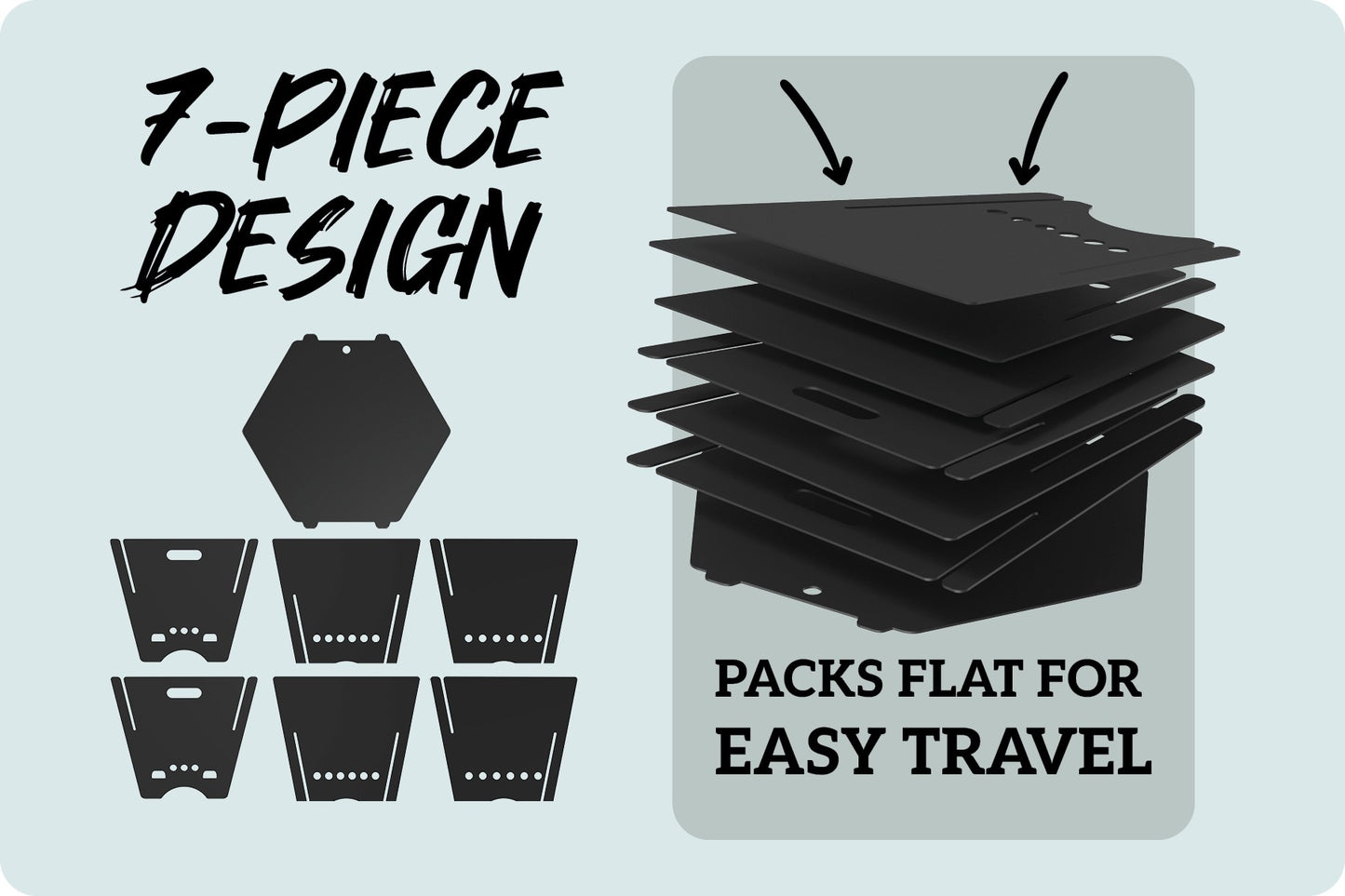 fire pit pieces packed to travel